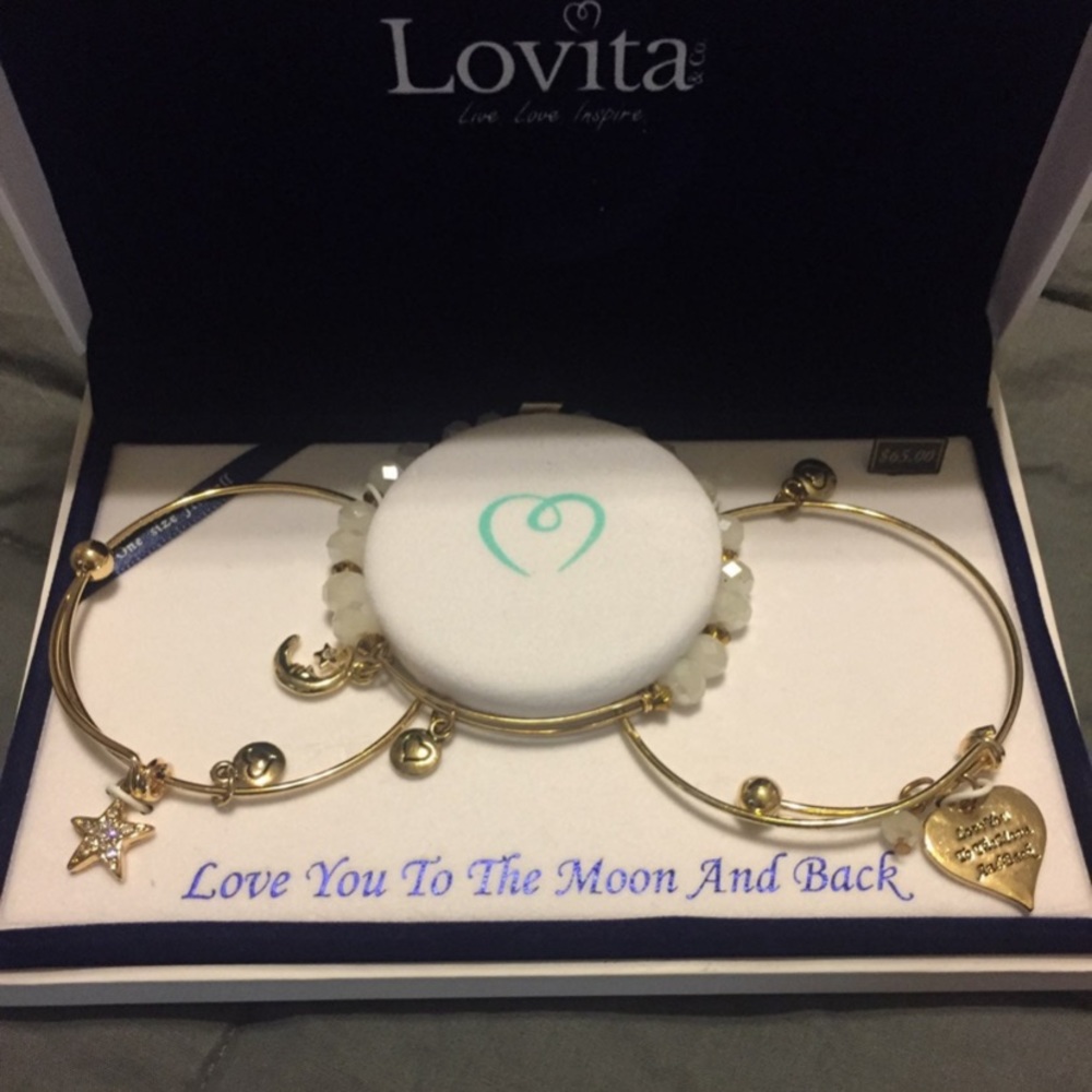 Beautiful set of gold bangle bracelets